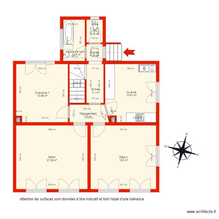 BI 5706 rdc côté. Plan de 0 pièce et 0 m2