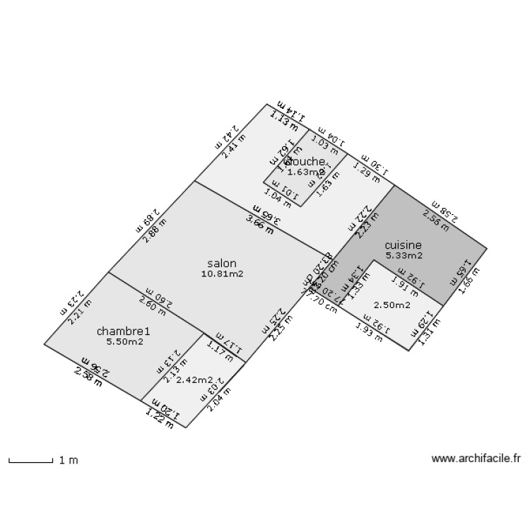 cot&eacute;   ouest  et  sud. Plan de 0 pièce et 0 m2