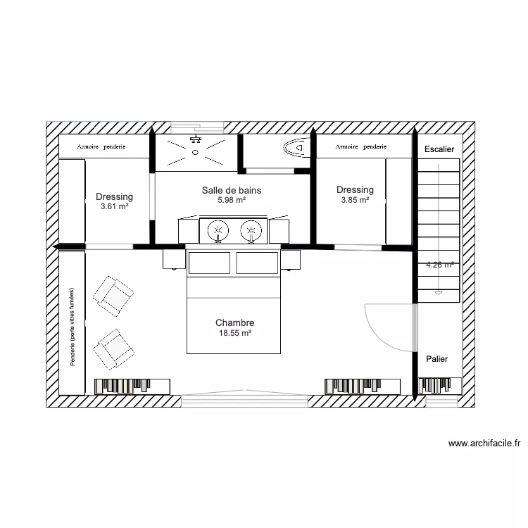 PROJET MAISON COLOMBIERS 1ETAGE. Plan de PROJET MAISON COLOMBIERS 1ETAGE. Plan de