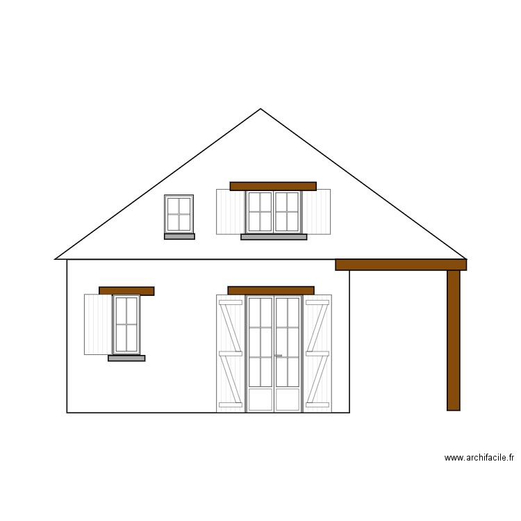 Facade ouest cible. Plan de 0 pièce et 0 m2