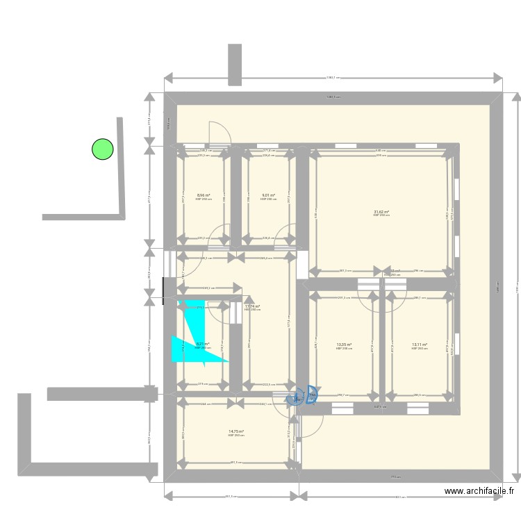 DOM TRAD5 Mrs 2014. Plan de 9 pièces et 169 m2