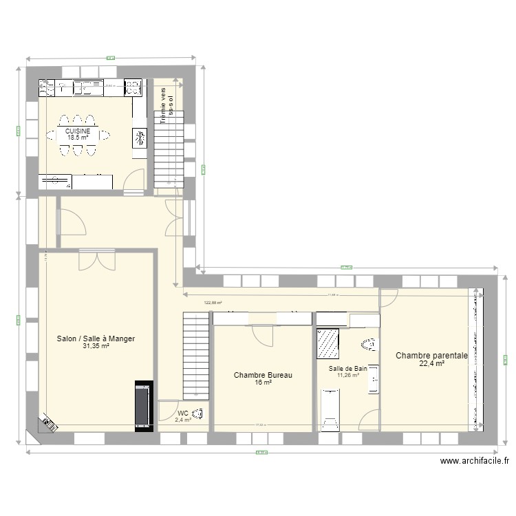 Maison VITTEL. Plan de 7 pièces et 246 m2