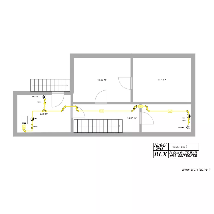 cave gaz travail. Plan de 