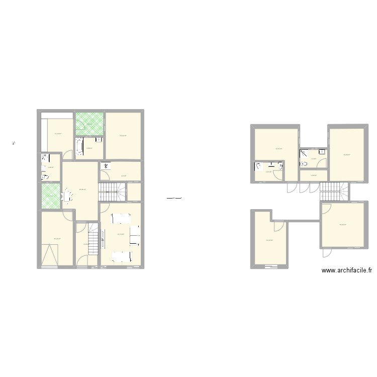 PLAN B. Plan de 13 pièces et 104 m2