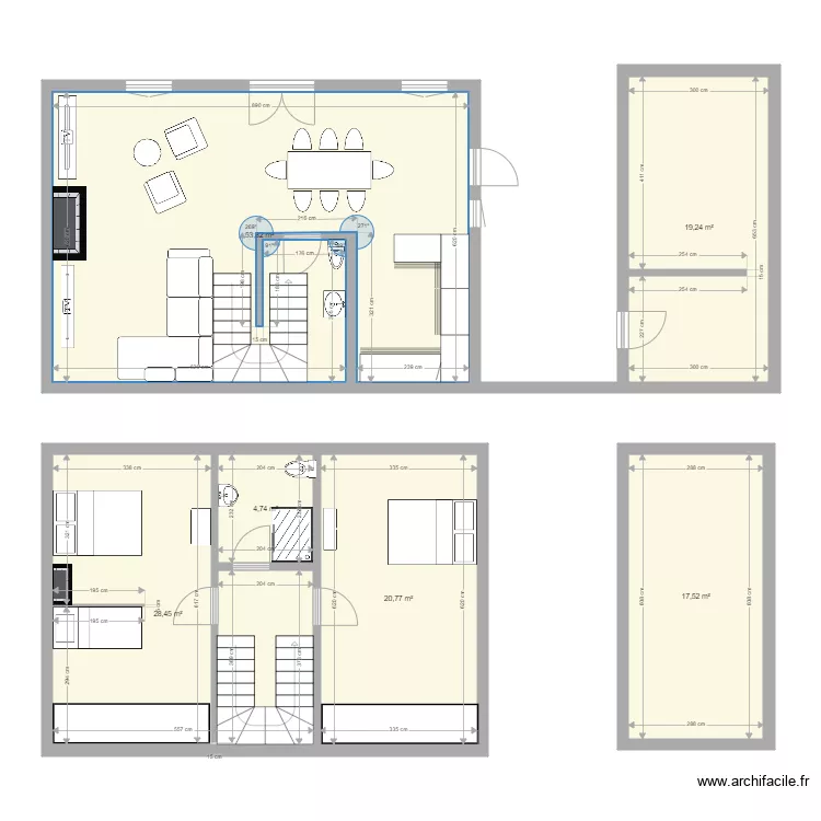 maison montagne . Plan de 