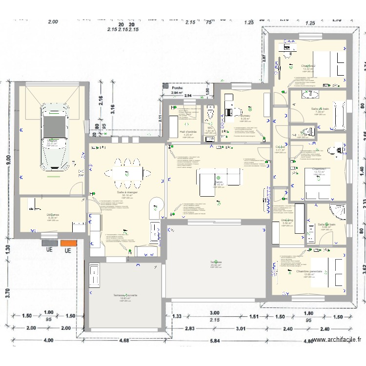 maisonde134m2. Plan de 0 pièce et 0 m2