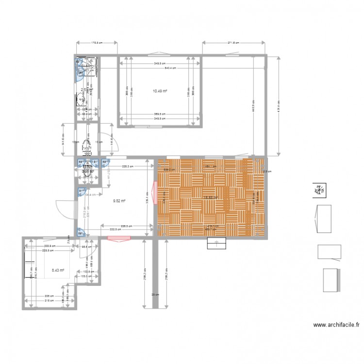  extension 3. Plan de 0 pièce et 0 m2