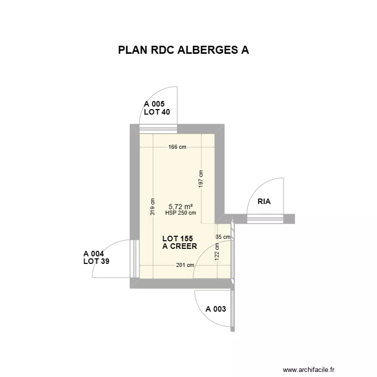 RDC LES ALBERGES. Plan de 