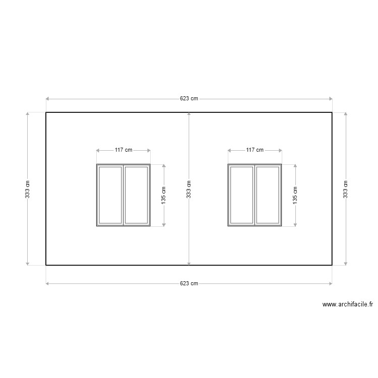 Façade après travaux. Plan de 0 pièce et 0 m2