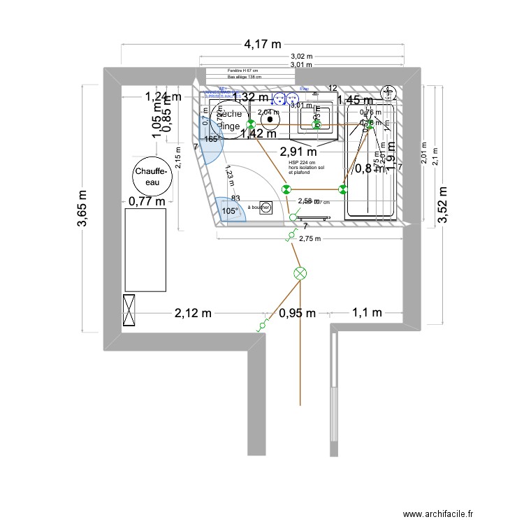 GAMET. Plan de 12 pièces et 35 m2