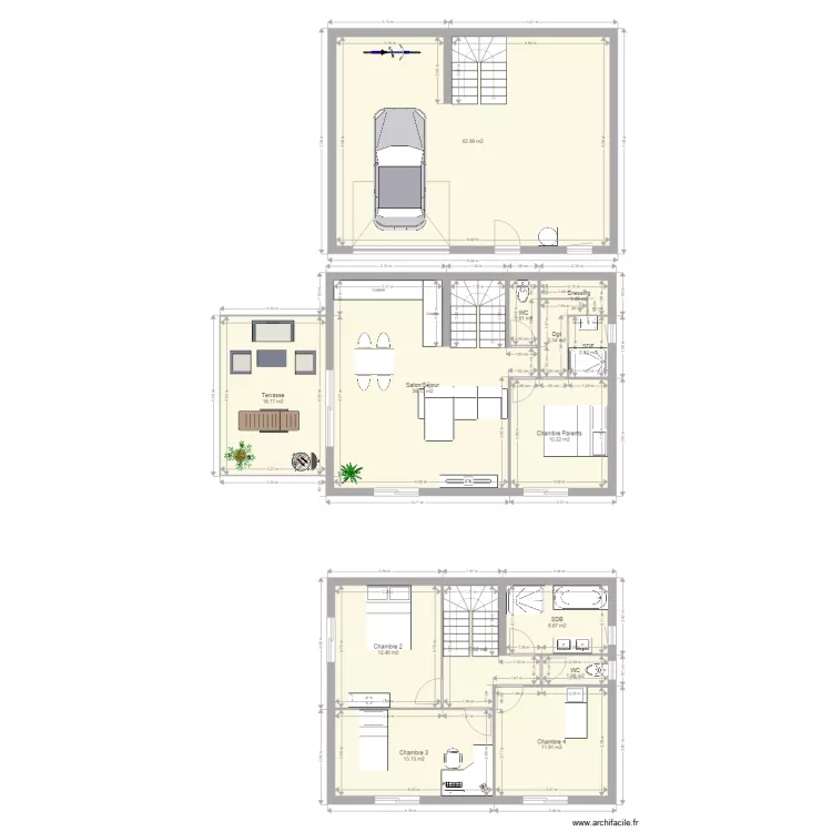 maison aillat. Plan de 