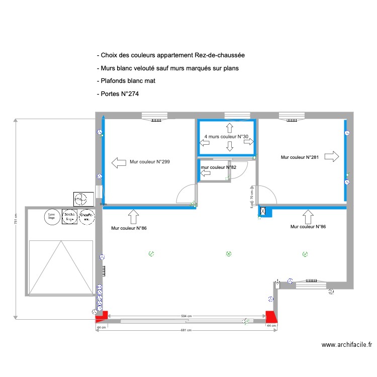 PLAN PROJET NICOLAIDIS PEINTURE RDC. Plan de 0 pièce et 0 m2