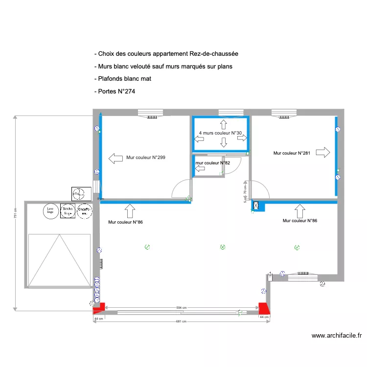 PLAN PROJET NICOLAIDIS PEINTURE RDC. Plan de 