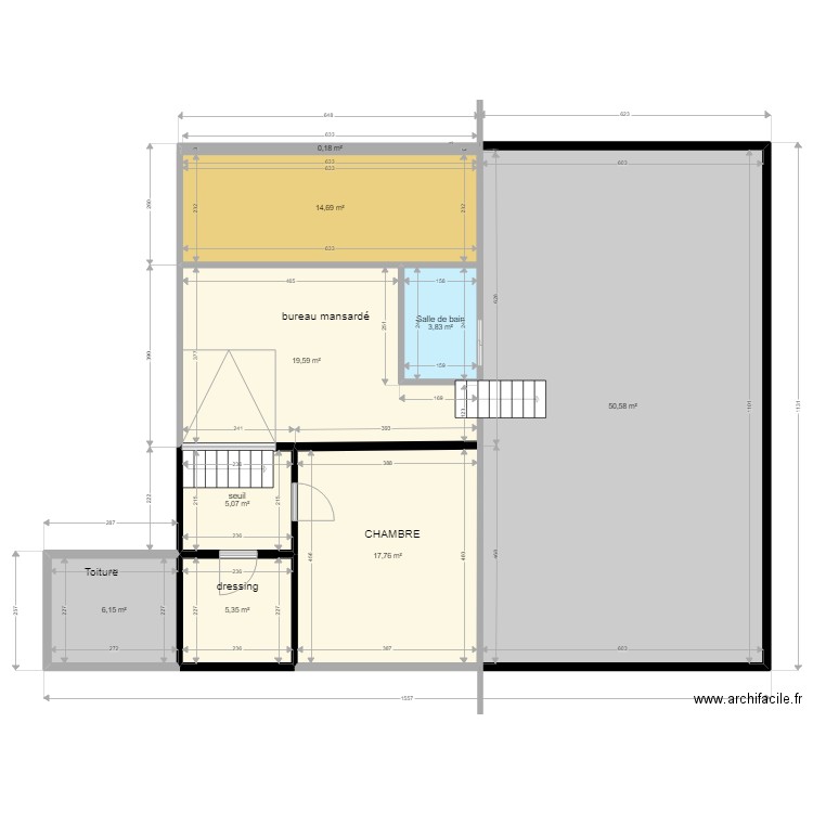 L' étage St Georges rénov. Plan de 9 pièces et 139 m2