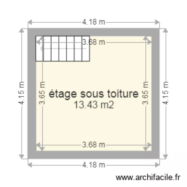 Plan &eacute;tage sous toiture Etat des lieux. Plan de 