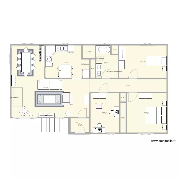 maison saint Lambert porte avant. Plan de 