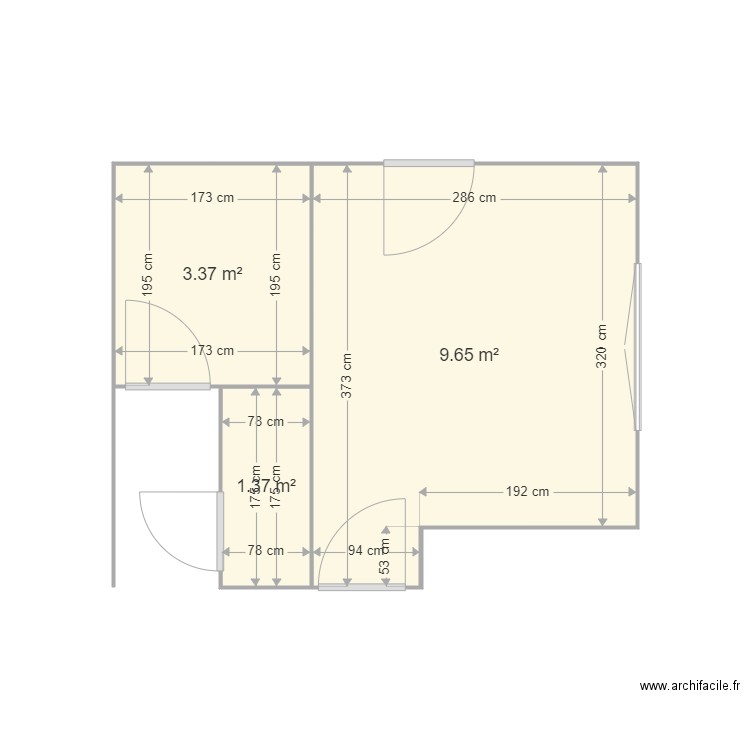 Volume cuisine sdb RdC actuel. Plan de 0 pièce et 0 m2