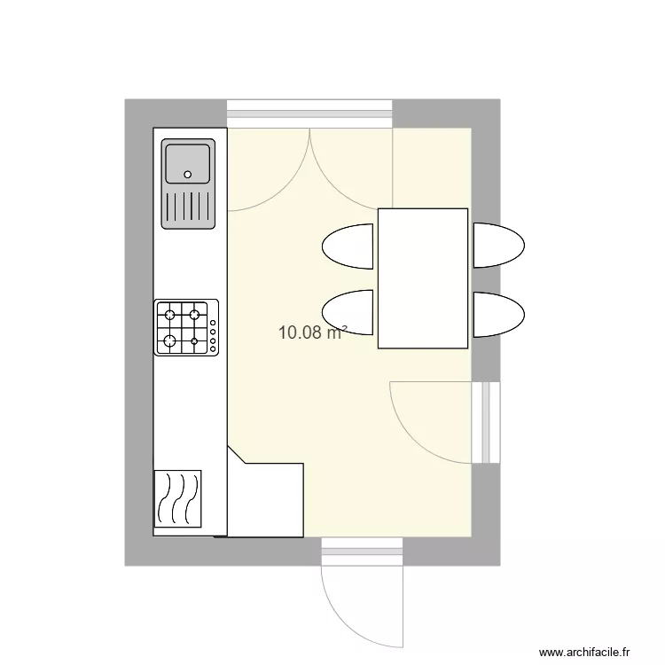 cuisine 10m2 double entr&eacute;e. Plan de 
