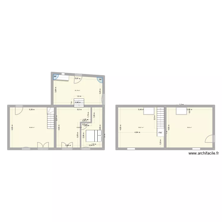 Maison Liffr&eacute;_RDC. Plan de 5  et 125 m²
