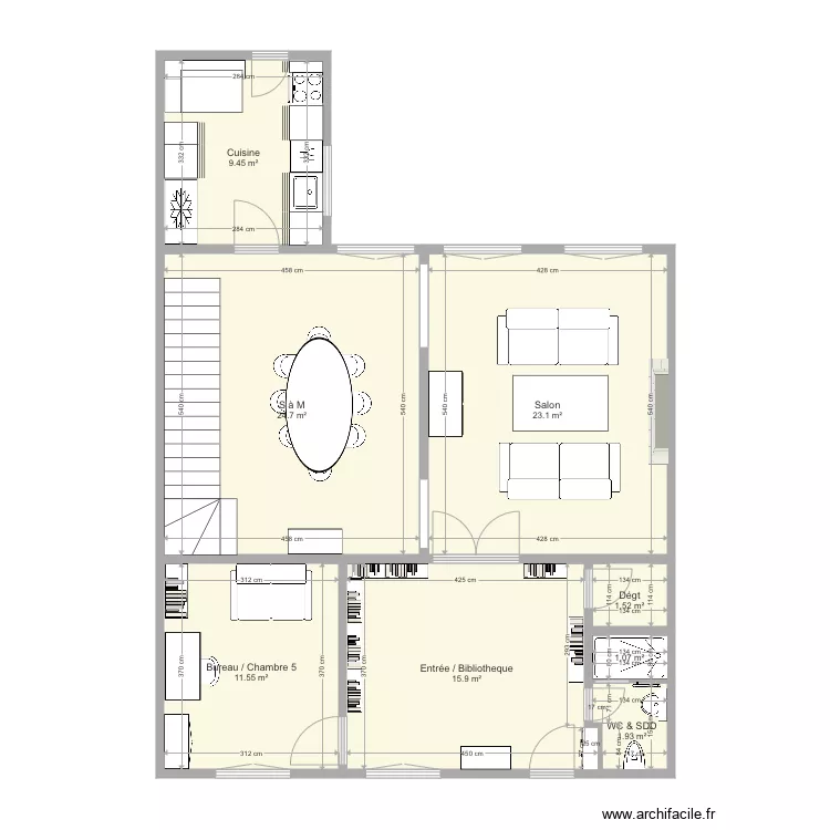 SP 1er &eacute;tage meuble kitch2. Plan de 