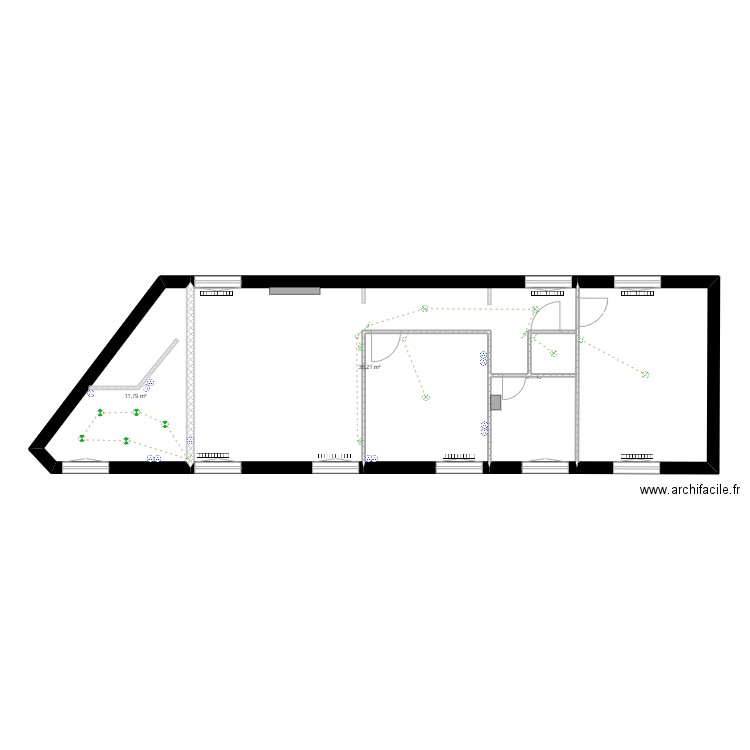 Plan Electricité 2D Laure . Plan de 4 pièces et 80 m2