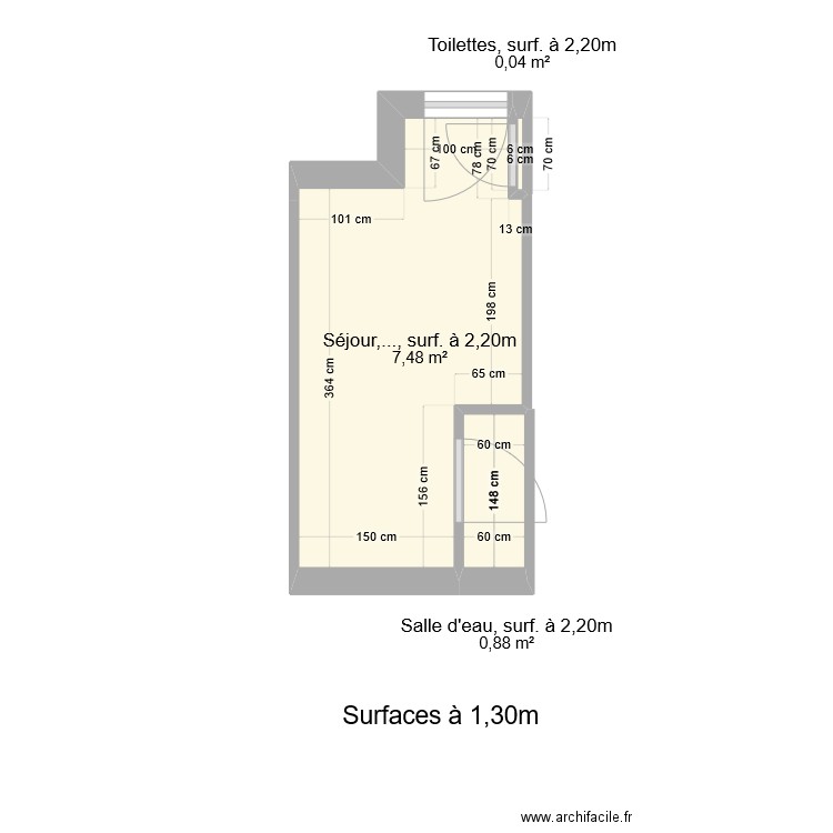 AFONSO - 2EG - 220. Plan de 3 pièces et 8 m2