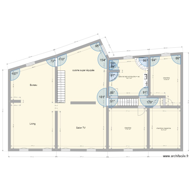 plan rdc appart siscot. Plan de 5 pièces et 167 m2