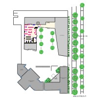 Plan de l'ensemble du complexe et des alentours de la médiathèque de Chassieu