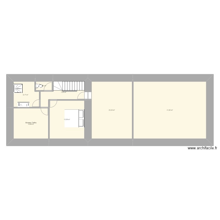 La Fardelais Haut Réno. Plan de 7 pièces et 104 m2
