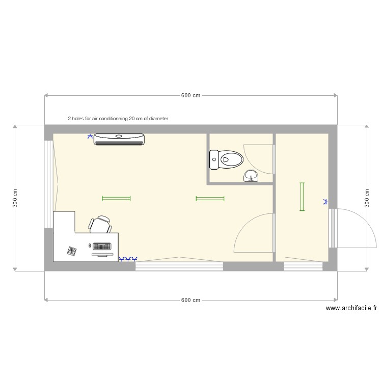 Walvert bureau de chantier WC. Plan de 0 pièce et 0 m2