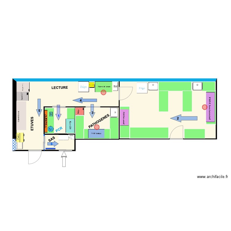 flux labo PCR pour memo version corrigée. Plan de 0 pièce et 0 m2