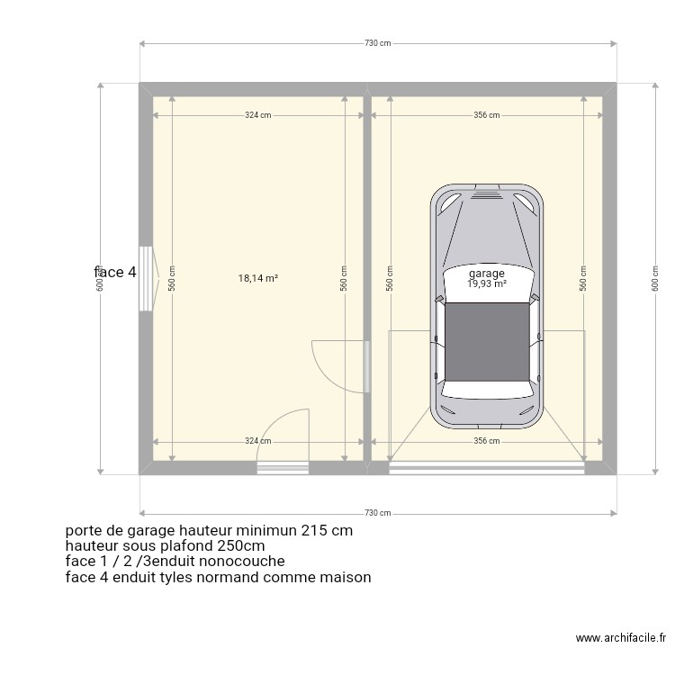 sandrine. Plan de 2 pièces et 38 m2