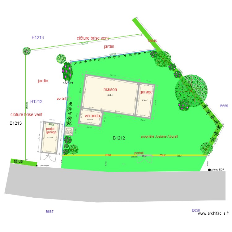 plan de masse  avec projet 1. Plan de 0 pièce et 0 m2