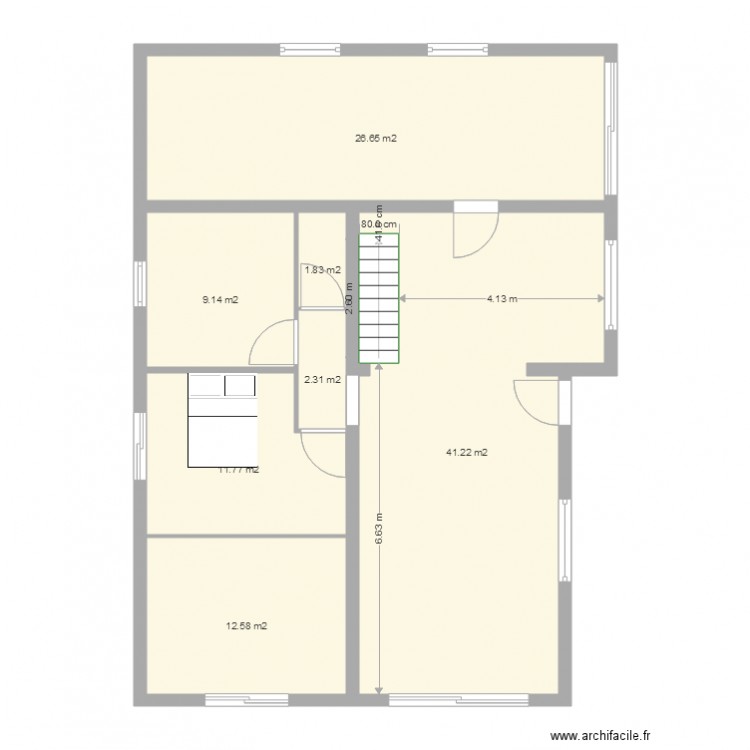 maison actuelle mur prorteur 2. Plan de 0 pièce et 0 m2
