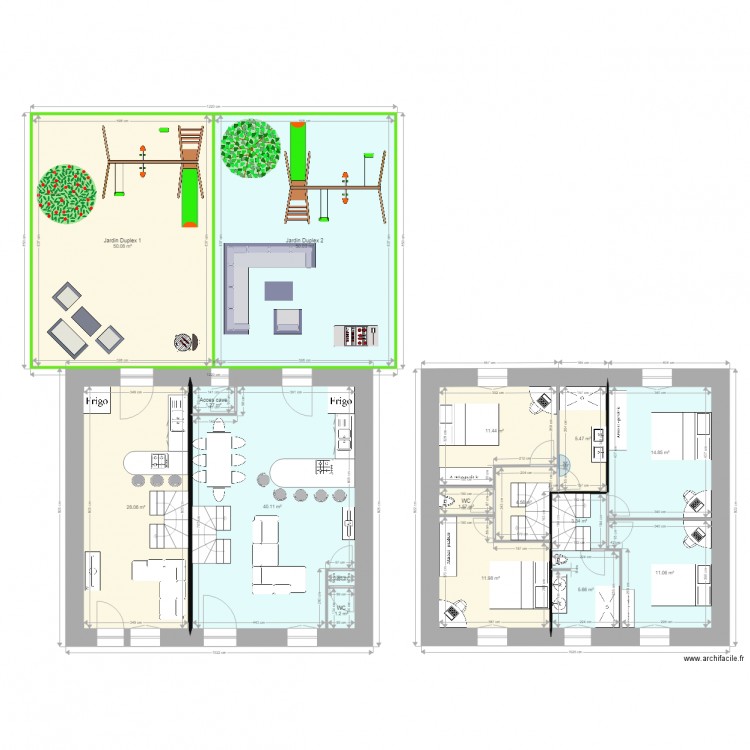 immeuble bains avec jardins. Plan de 0 pièce et 0 m2