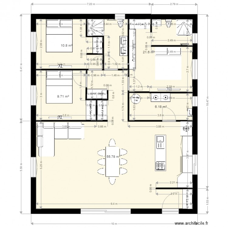 maison à construire avec meubles. Plan de 0 pièce et 0 m2