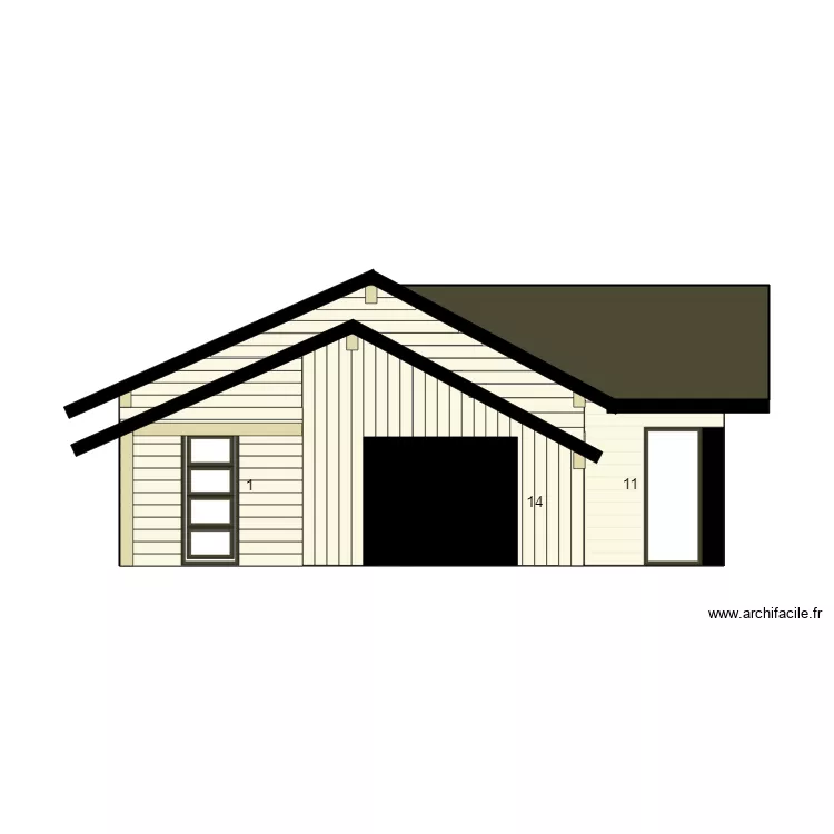 facade ouest. Plan de 