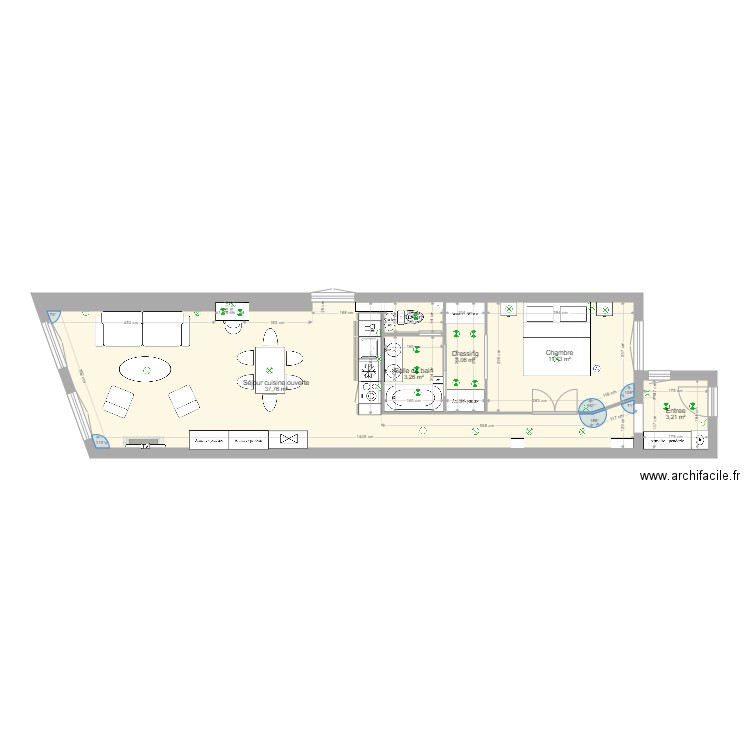 Maz60 new 4 plan electrique. Plan de 6 pièces et 60 m2