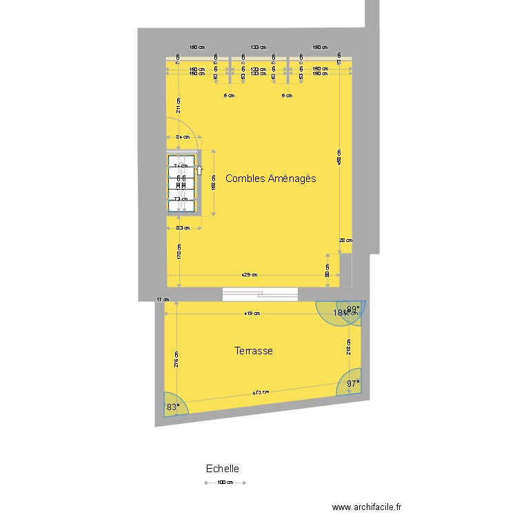 Etage 4 complet auriol. Plan de 7 pièces et 35 m2