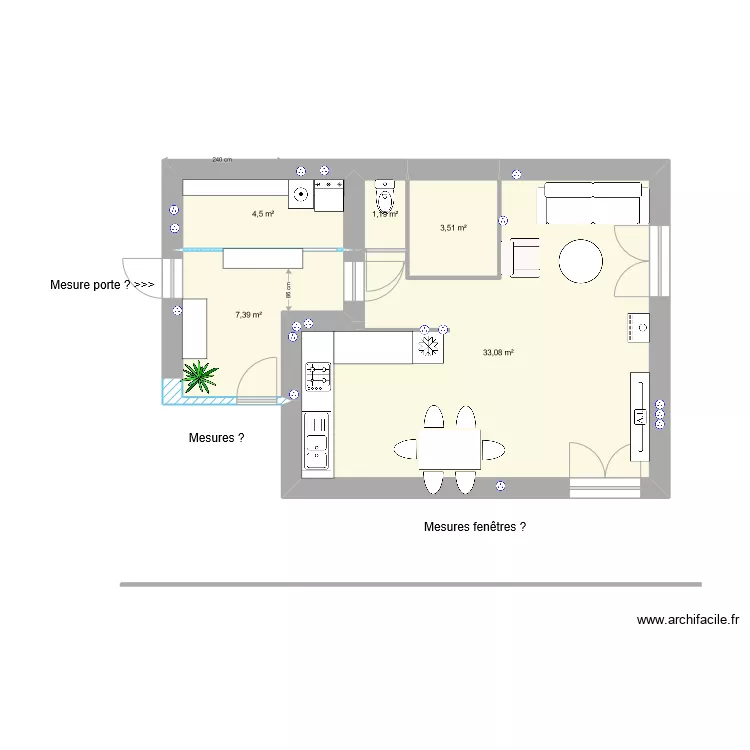 Lucette - Rez de chauss&eacute;e v1. Plan de 