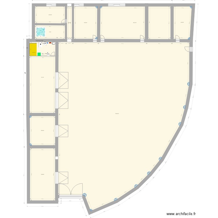 rdch comple petit logis. Plan de 10 pièces et 1076 m2