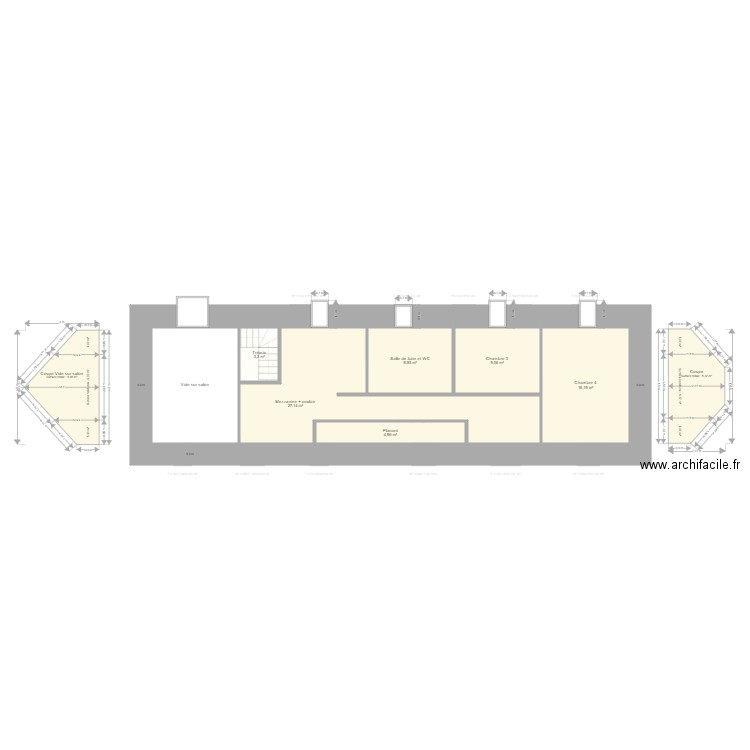 DUARTE 1. Plan de 13 pièces et 171 m2