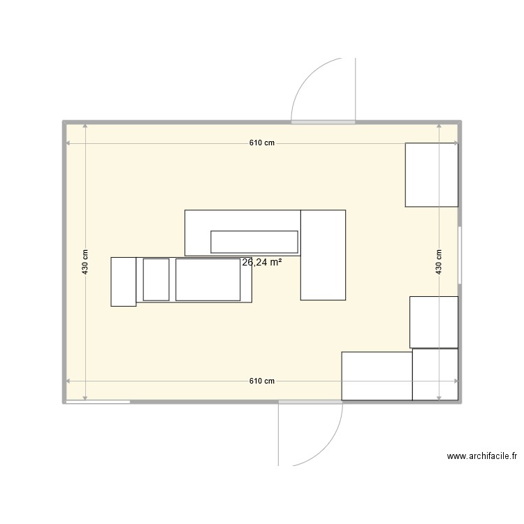 nantes camping. Plan de 1 pièce et 26 m2