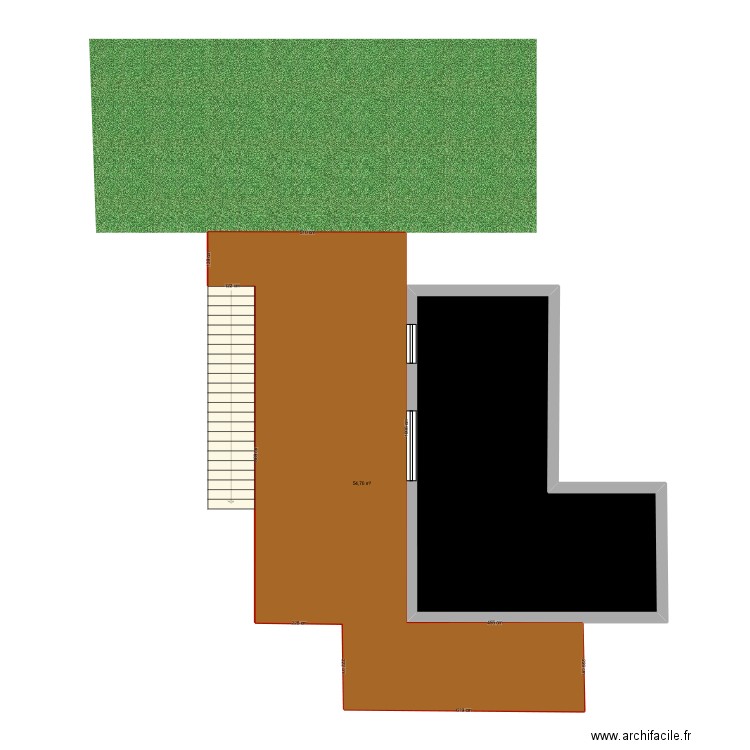 Terrasse Jean Ravoisin. Plan de 1 pièce et 37 m2