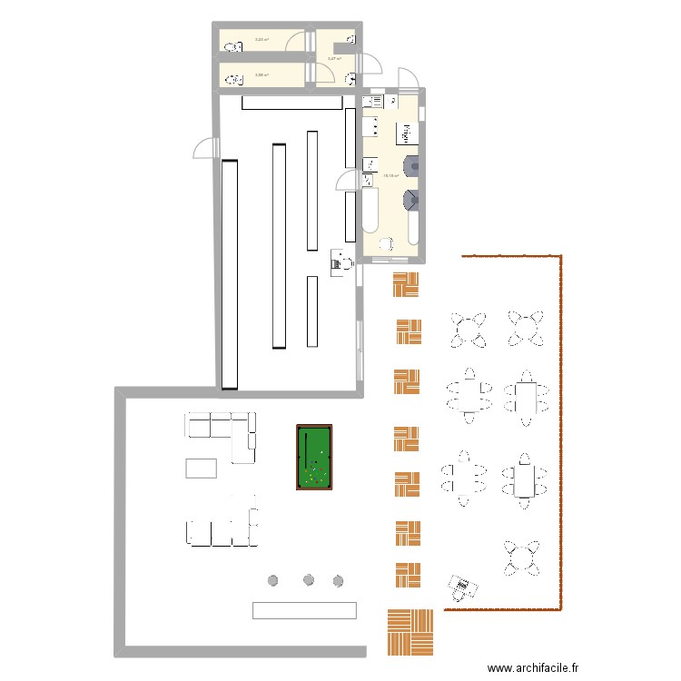 CAVE A VIN RESTAURANT. Plan de 4 pièces et 25 m2