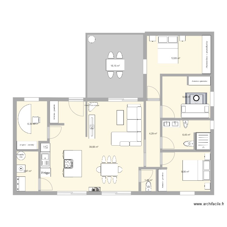 Future maison 2 extension et garage. Plan de 10 pièces et 109 m2