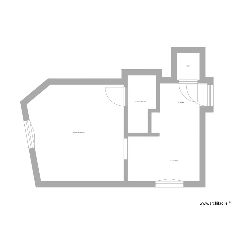 orgeret. Plan de 4 pièces et 30 m2