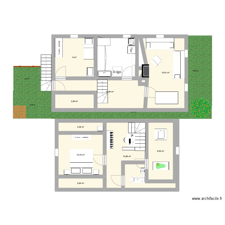 Maison. Plan de 0 pièce et 0 m2