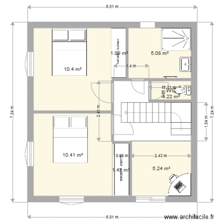 PREMIER ETAGE  PLAN MAISON . Plan de 0 pièce et 0 m2