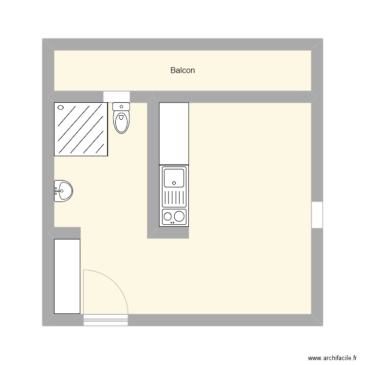 Villa Les Lauriers. Plan de 2 pièces et 32 m2